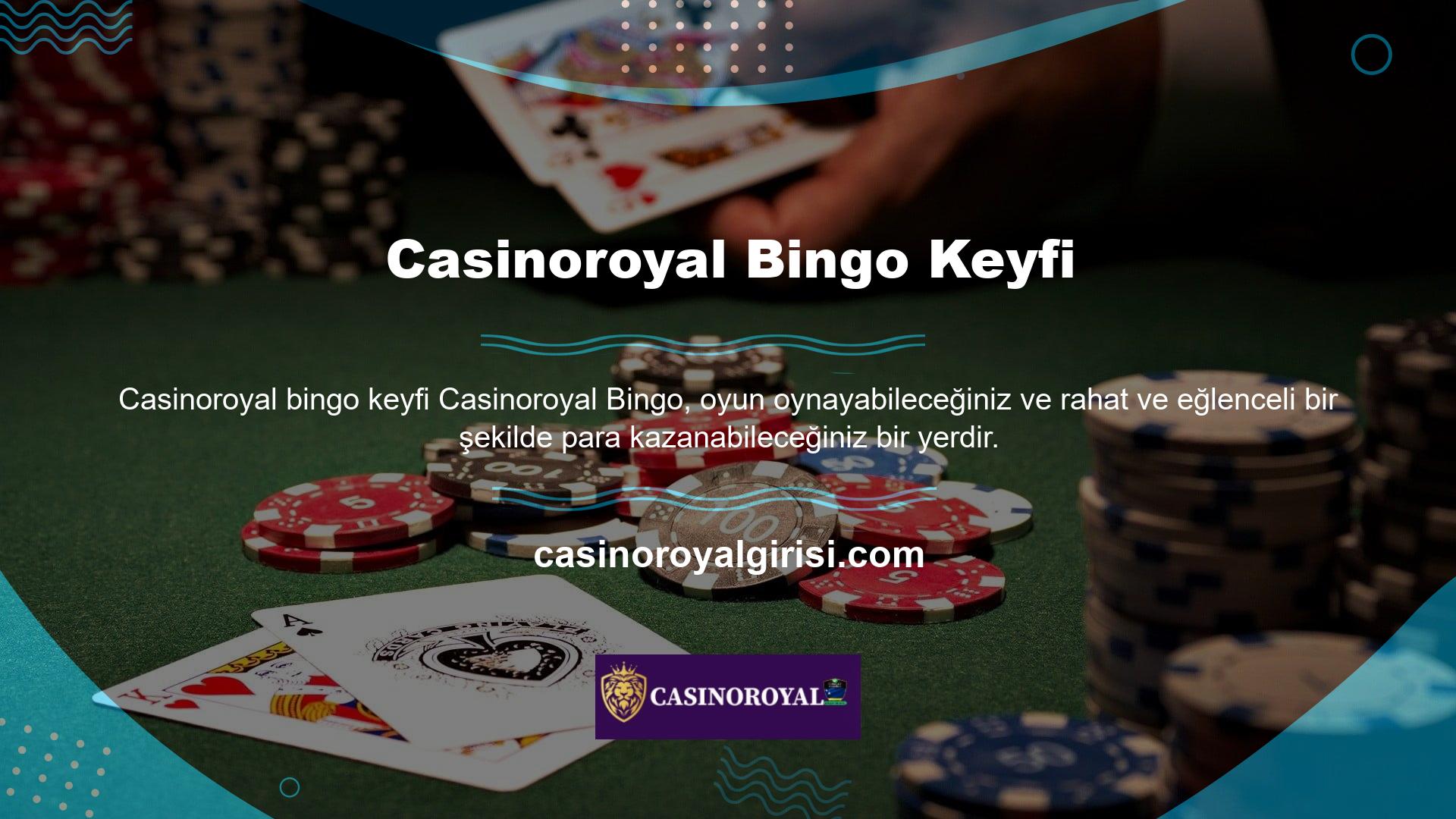 Casinoroyal Oyunları ve Casino Oyunları artık onları daha heyecan verici ve eğlenceli hale getiren canlı bir bingo seçeneğine sahip