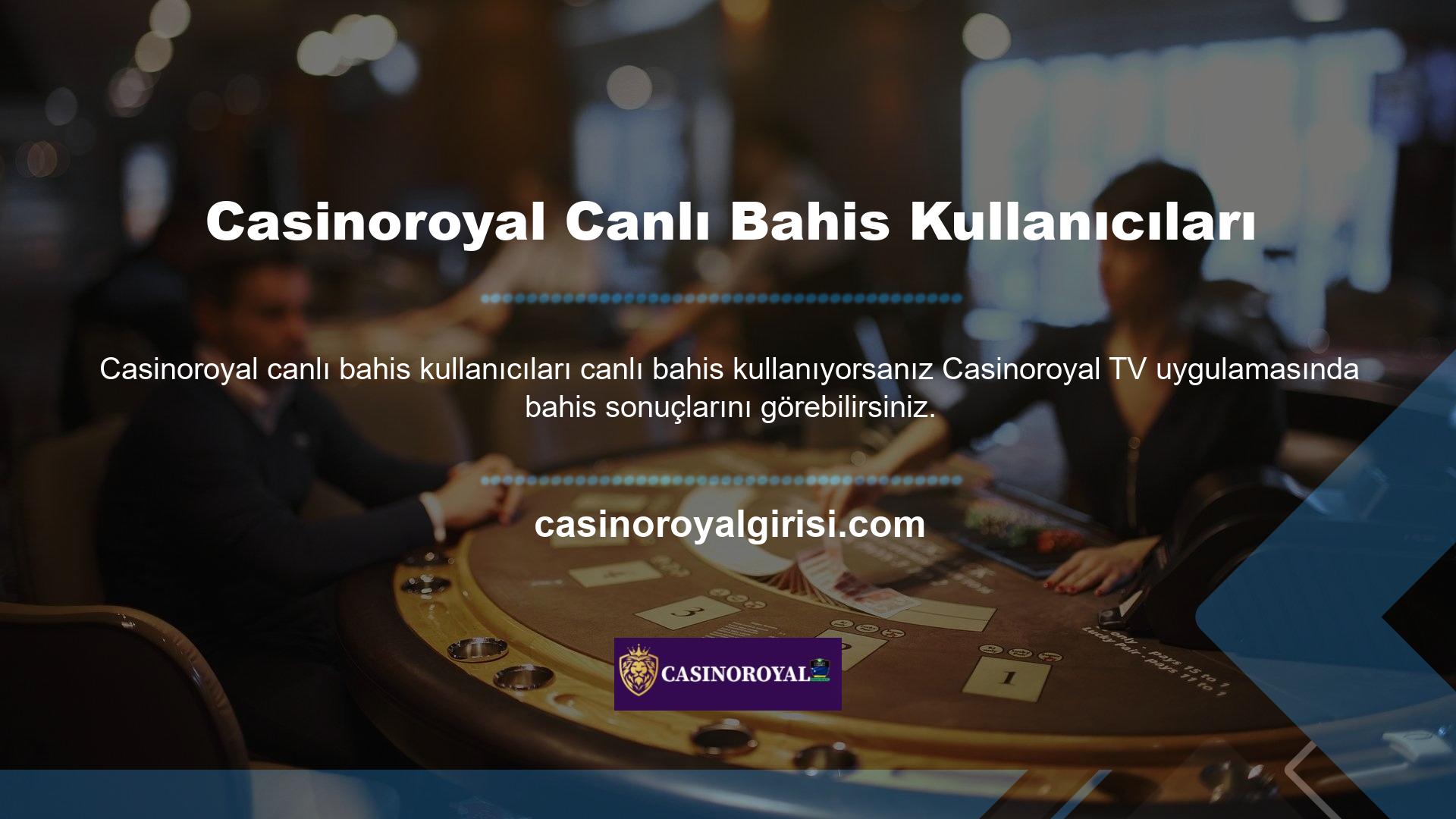 Casinoroyal TV aracılığıyla üyeler, evsel ve yabancı spor kanallarının çoğunun canlı yayınlarını ücretsiz olarak izleyebilirler
